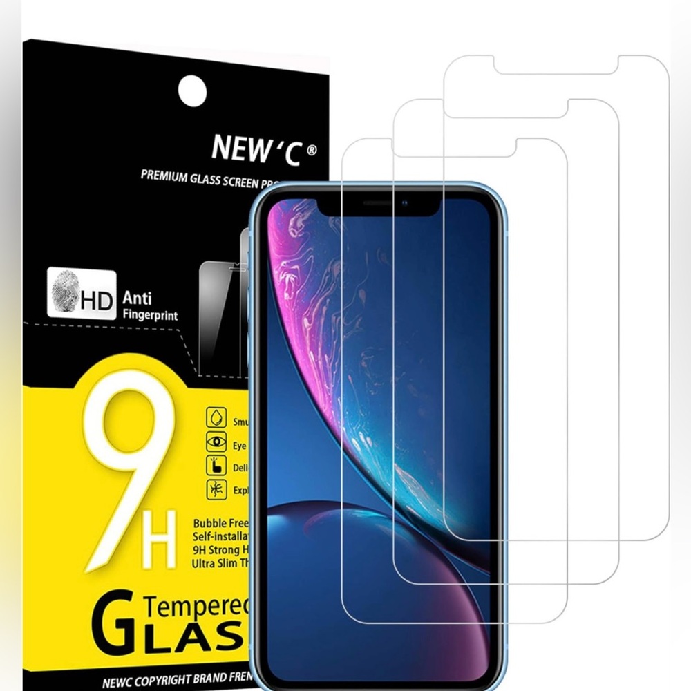 NEW'C 3 Pack Designed for iPhone 11 & iPhone XR Screen Protector Tempered Glass
